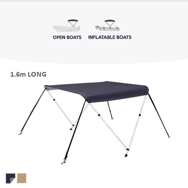 Oceansouth 2 Bow Classic Bimini Top – Aluminium