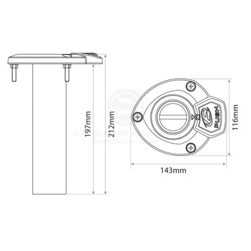 ROD HOLDER - 0° BLUEWATER - ROTATING - STAINLESS STEEL