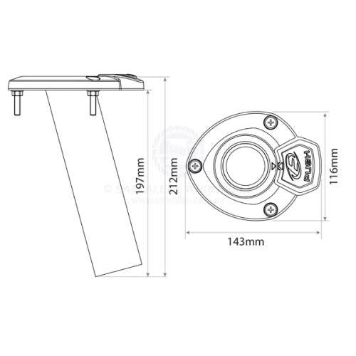 ROD HOLDER - 30° BLUEWATER - ROTATING - STAINLESS STEEL