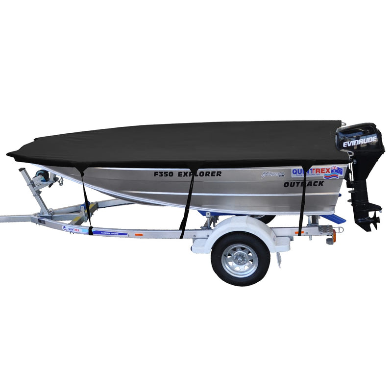 Custom Boat Covers for Quintrex 350 OUTBACK EXPLORER OPEN BOAT FORKED BOW