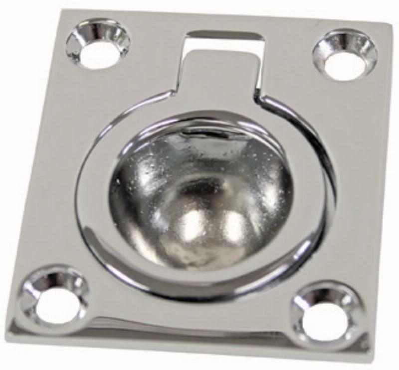 Flush Pull Ring - Rectangular Chrome