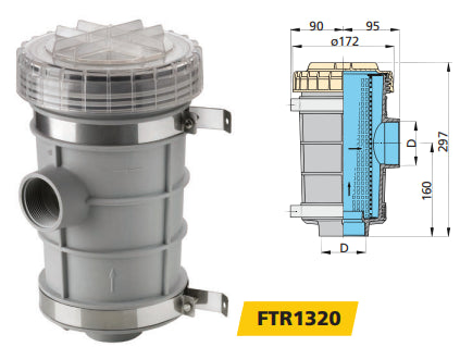 FTR330/63 - Vetus Type 1320 Water Strainer 2-1/2"