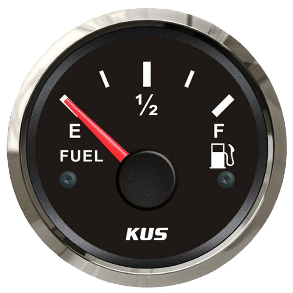 KUS Fuel Tank Gauge - Black & Stainless-KUS Gauges-Cassell Marine