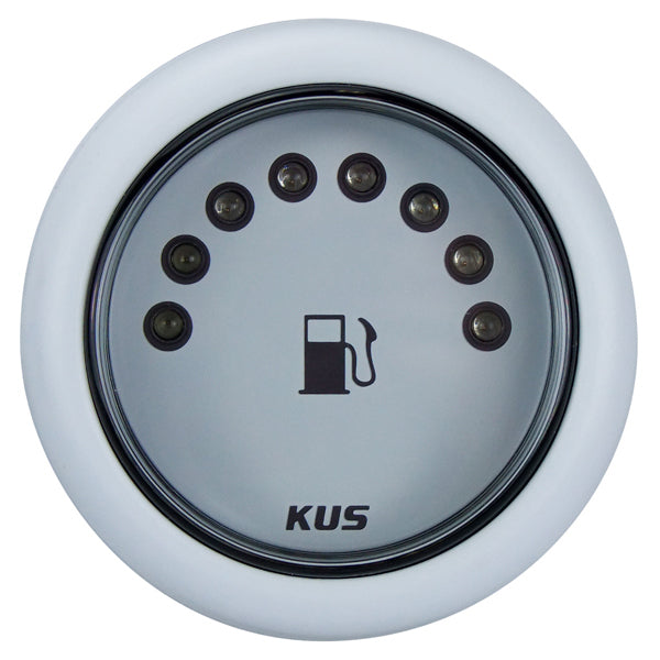 KUS Fuel Tank Gauge - White, LED-KUS Gauges-Cassell Marine