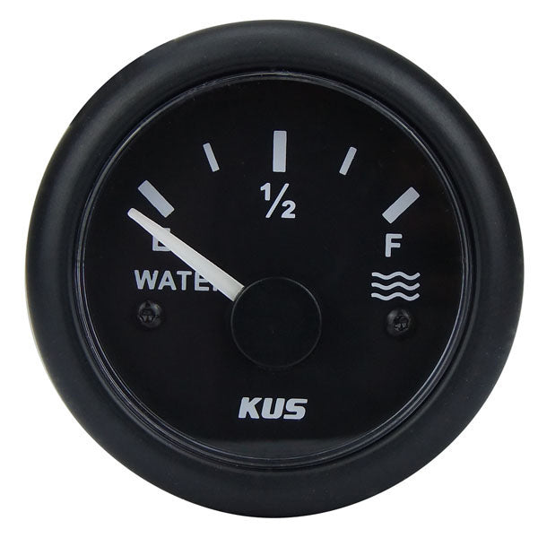 KUS Water Tank Black Gauge-KUS Gauges-Cassell Marine