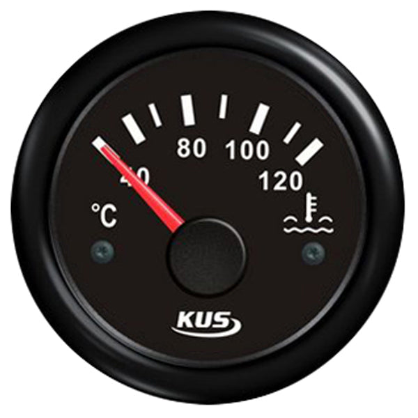 KUS Water Temperature Gauge - Black-KUS Gauges-Cassell Marine