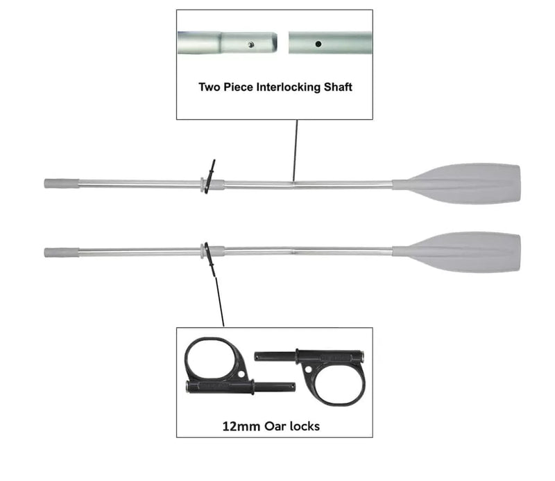 Oceansouth Aluminum Oars Split Shaft with Locks