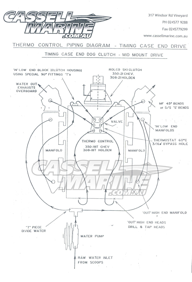 Thermo Control Kit - Holden V8 Timing Case Drive (R)-Cassell Marine-Cassell Marine