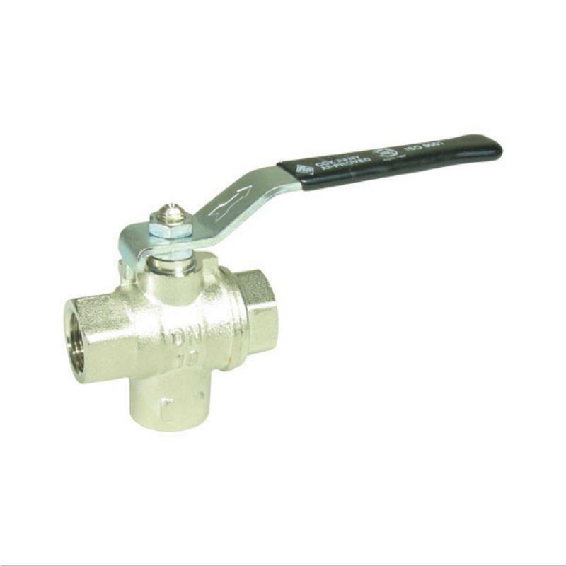 Three Way Ball Valve - Chrome Plated Brass